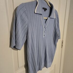 Adrianna Papell Light Blue Knit Blouse